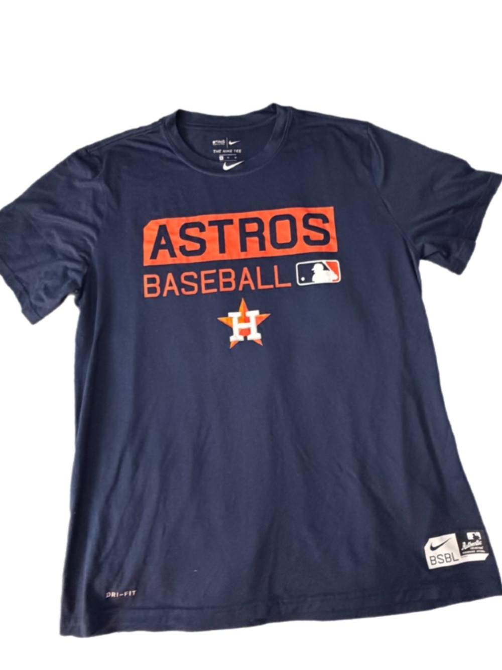 Nike Houston Astros MLB Dri-Fit Tee Navy Blue Size XL Athletic Cut